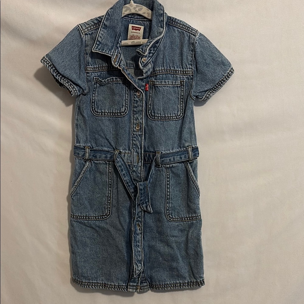 Levi's Blue Buttoned Polo Collar Casual Dress